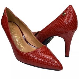 Calvin Klein Nilly Red Snake Pattern Heels Women 7